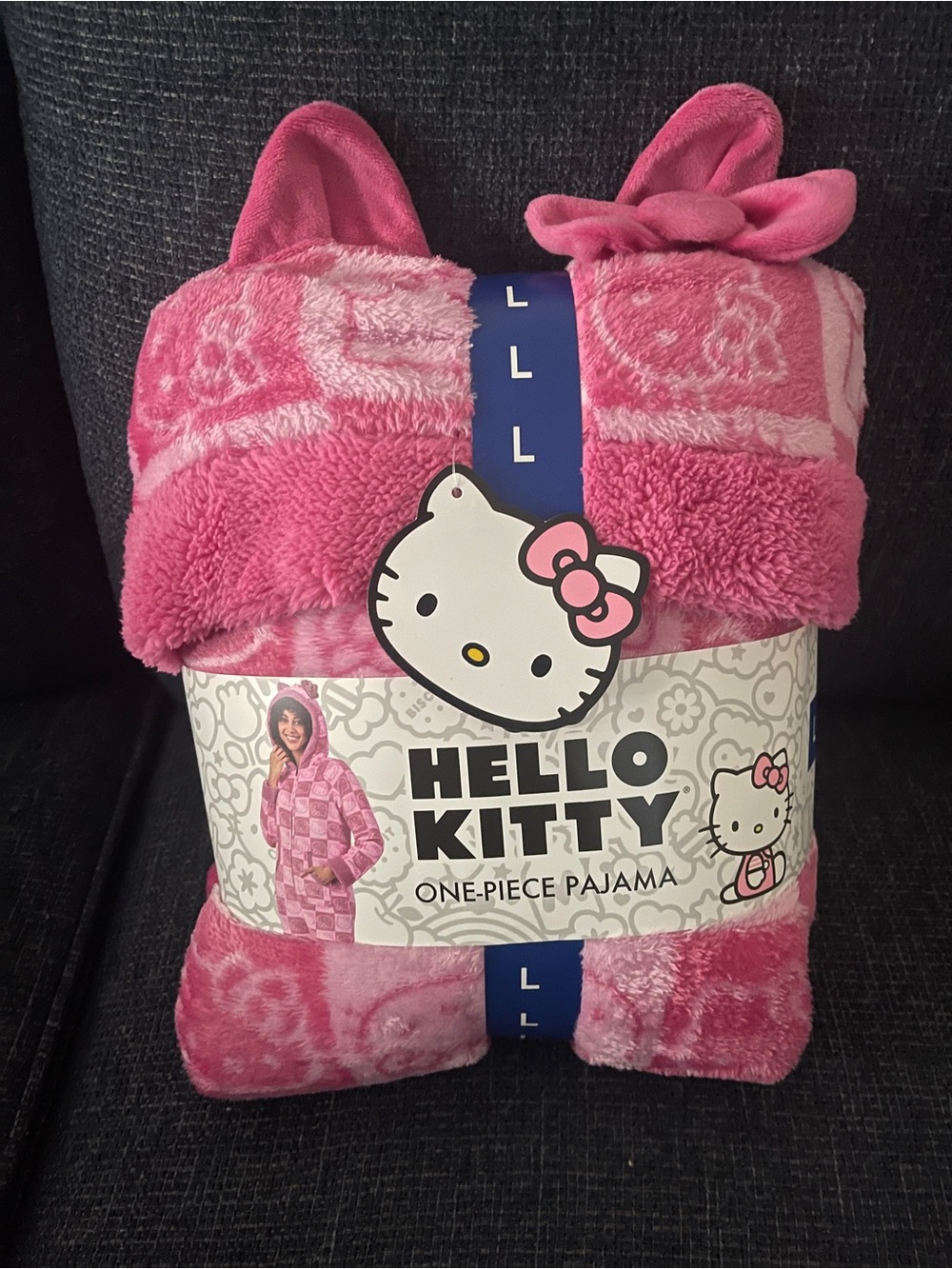 Hello Kitty Plush Pink One-Piece Pajama (Size L)